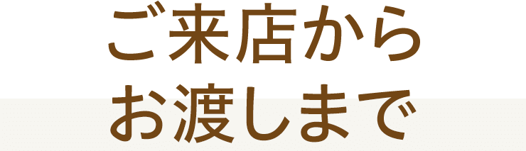 ご来店からお渡しまで