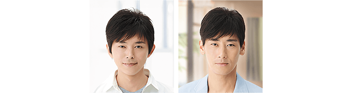 男性ヘアピース2パターンの画像