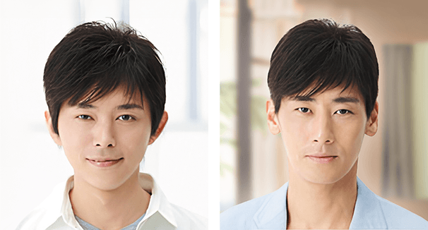 男性ヘアピース2パターンの画像