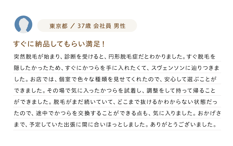 東京都 / 37歳会社員男性