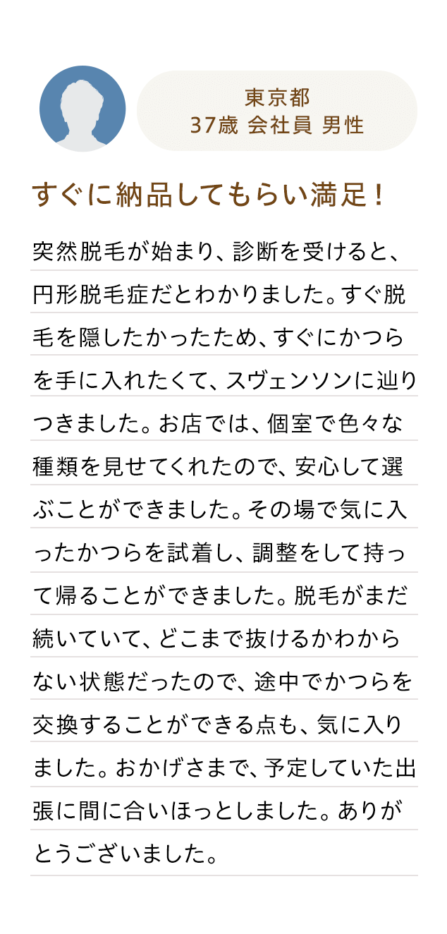 東京都 / 37歳会社員男性