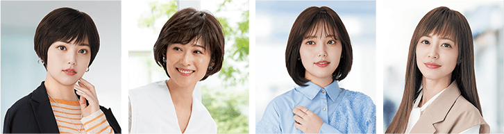 女性シンプルウィッグ4パターンの画像