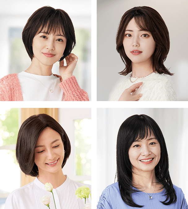 女性セミオーダーウィッグ4パターンの画像