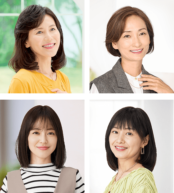 女性部分ウィッグ4パターンの画像